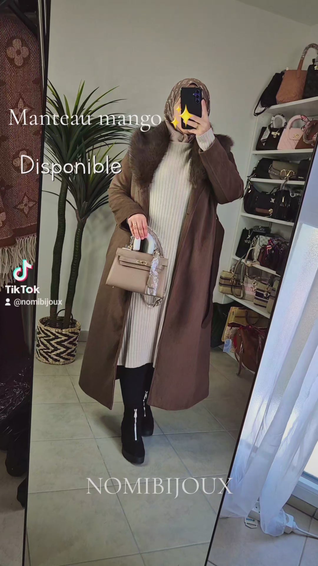 Manteau luxe marron